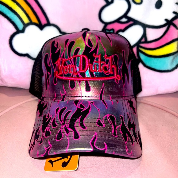 🔥New🔥Von Dutch Fire Flame trucker hat